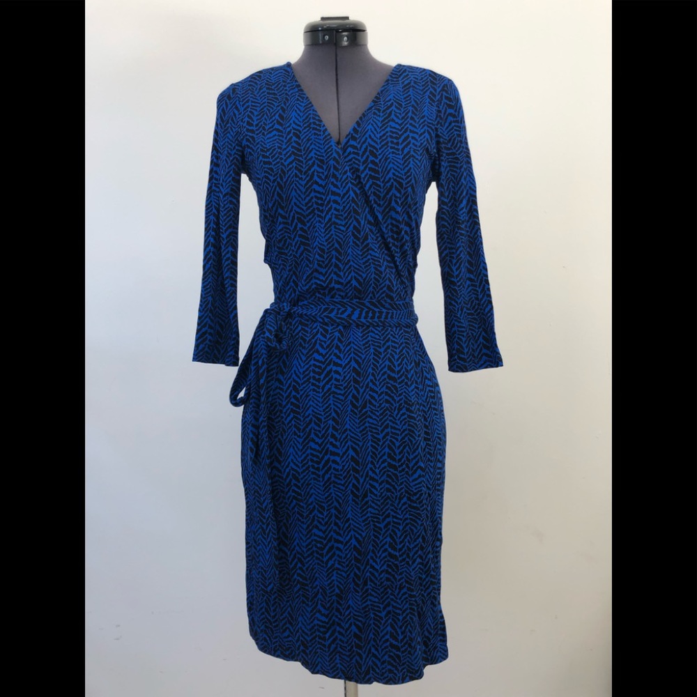 Express Blue Sophisticated Soft Wrap Dress Size S